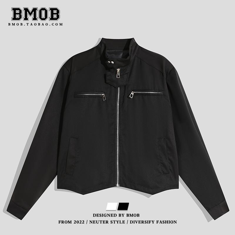 ジャケット トップス バイク メンズ アメリカ ストリート スタンドカラー ショート ハイエンド ショルダーパッド入り オートバイ