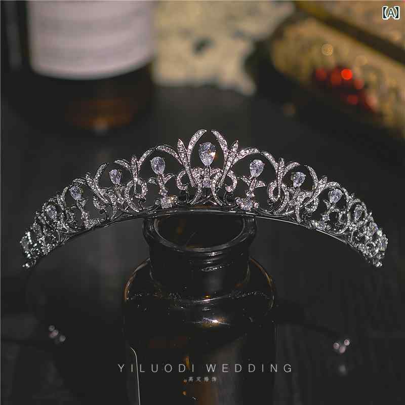 ジュエリー アクセサリー ブライダル プリンセス マイクロ ストーン ブライダル クラウン ティアラ クイーン クラウン ウェディングドレス