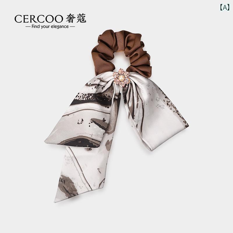 シュシュ ヘア アクセサリー レディース エレガント 髪留め ゴム レトロ フレンチ 大人っぽい 上品 花..