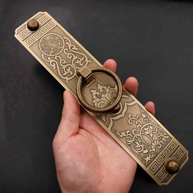 ドア ハンドル 梅 蘭 竹 菊 チャイナ風 レトロ レトロ 銅 ブロンズ ドア 家具 蔵 ハンドル 取手 窓 真..