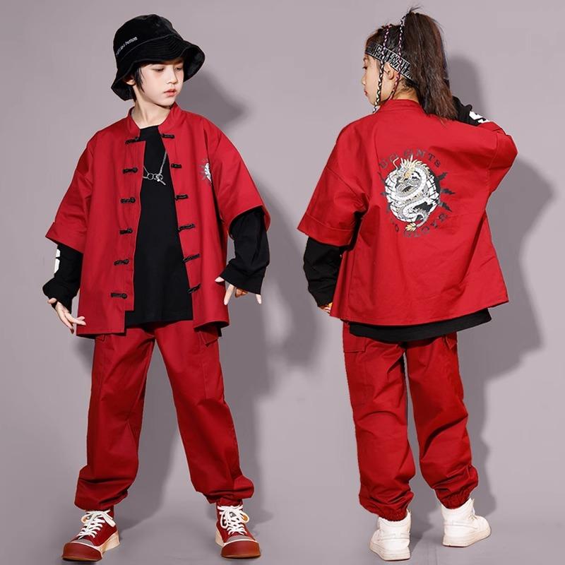 子供服 キッズ ダンス パフォーマンス 衣装 ストリート コスチューム ヒップホップ...
