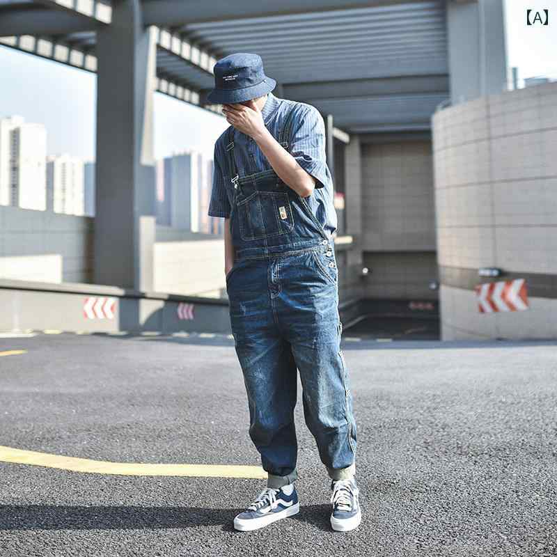 オーバーオール サロペット おしゃれ 作業着 ストリート メンズ 秋 レトロ ジャンプ スーツ ジーンズ