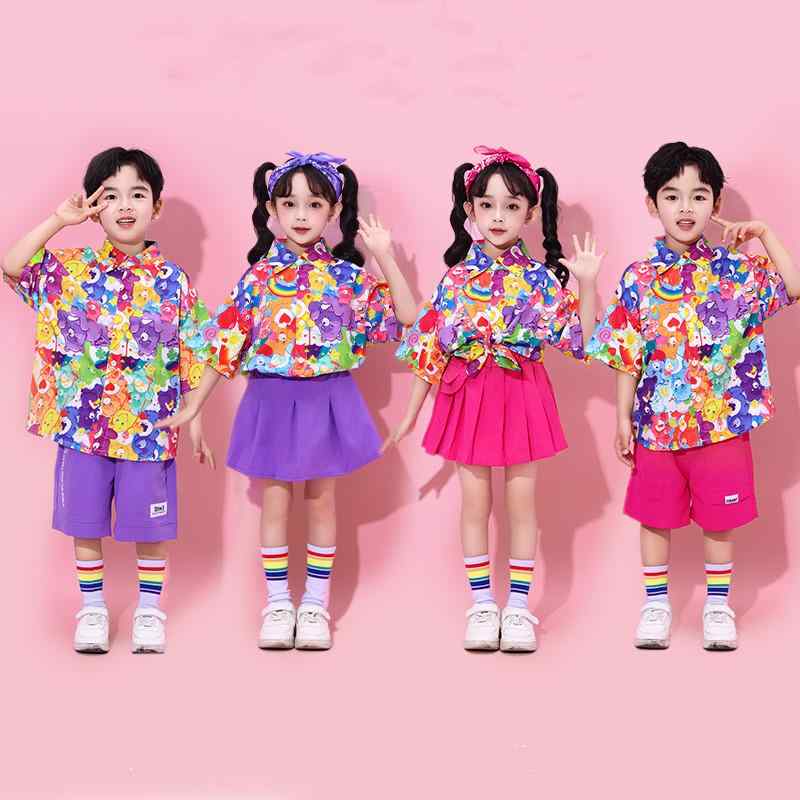 子供服 女の子 男の子 Tシャツ ショートパンツ ミニスカート チアリーディング コスチューム バンド ダ..