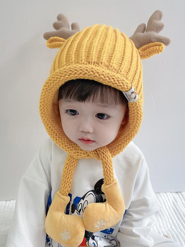 キッズ ベビー 帽子 冬 子供 ウール 帽子 秋冬 キュート 赤ちゃん 耳保護 ニット 帽 男の子 女の子 子..