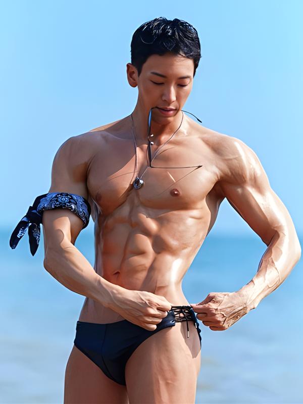 パンツ メンズ スイム 片面 ロープ ブリーフ 水泳 魅惑的 ローウエスト 温泉 ビーチ ナイロン 水泳