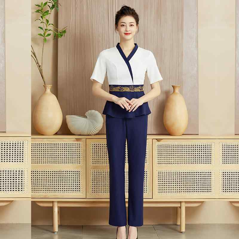 レディース 制服 ユニフォーム 作業着 エステ 美容 マッサージ スパ ワークウェア 春夏 パンツ