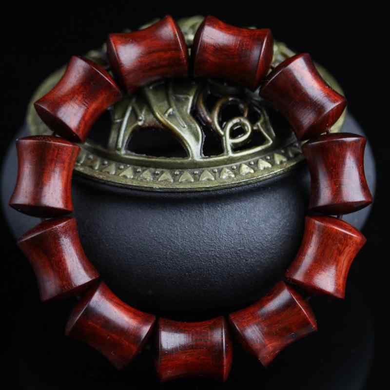 数珠 中国風 アクセサリー 小葉 紫檀 竹 ビーズブレスレット 白檀 木 仏教 ビーズ メンズ レディース ..