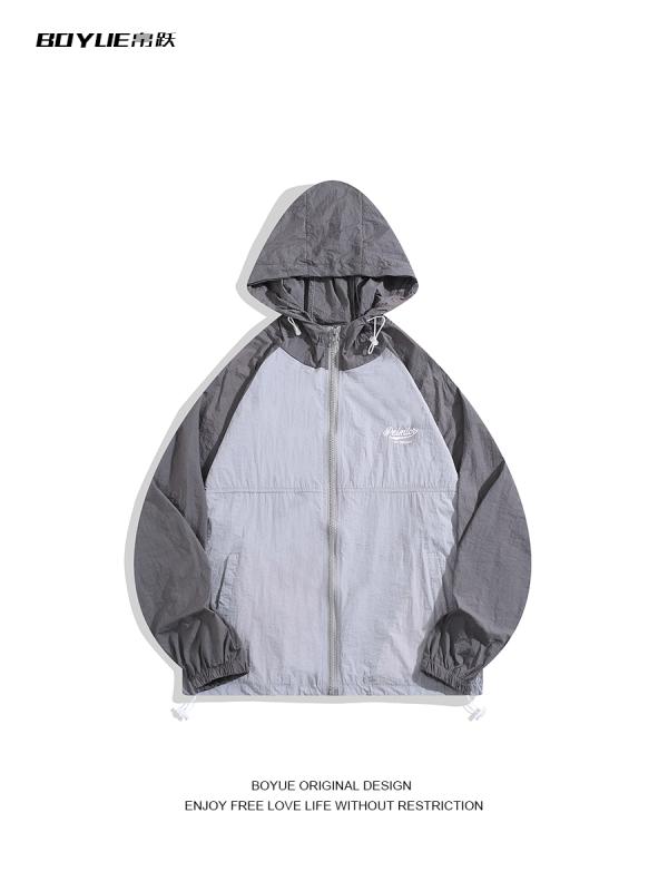 トップス ジャケット ラッシュガード メンズ レディース 薄型 フード付き パーカー スプライシング カラー ブロック 冷感 日焼け防止 服 用 抗UV 巾着