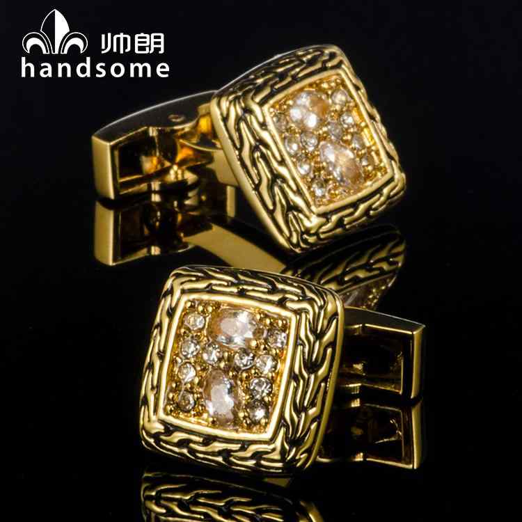 カフスボタン おしゃれ シンプル スクエア 金 メッキ カフス メンズ フレンチ シャツ フォーマル