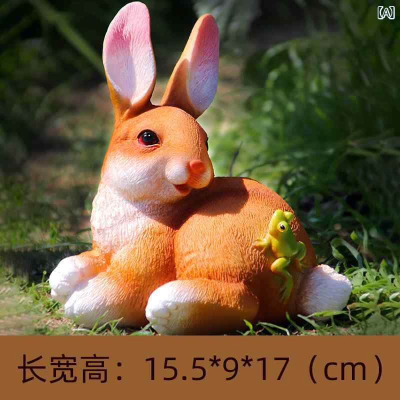 ガーデニング オーナメント かわいい バニー 装飾品 ガーデン バルコニー 中庭 風 シミュレーション 動物 樹脂 装飾 多肉植物 2