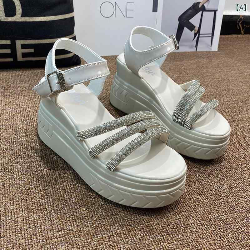 レディース 夏 サンダル 厚底 インナー ハイヒール ローマン ウエッジ ヒール スポーツ ファッション