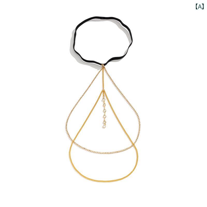 夏 アクセサリー チェーン ビーチ 水着 エスニック サマーフェス ビキニ ボヘミアン クリスタル 爪 弾性 ベルト 太もも 女性 ファッション 魅惑的 ライト 高級感 スリットスカート