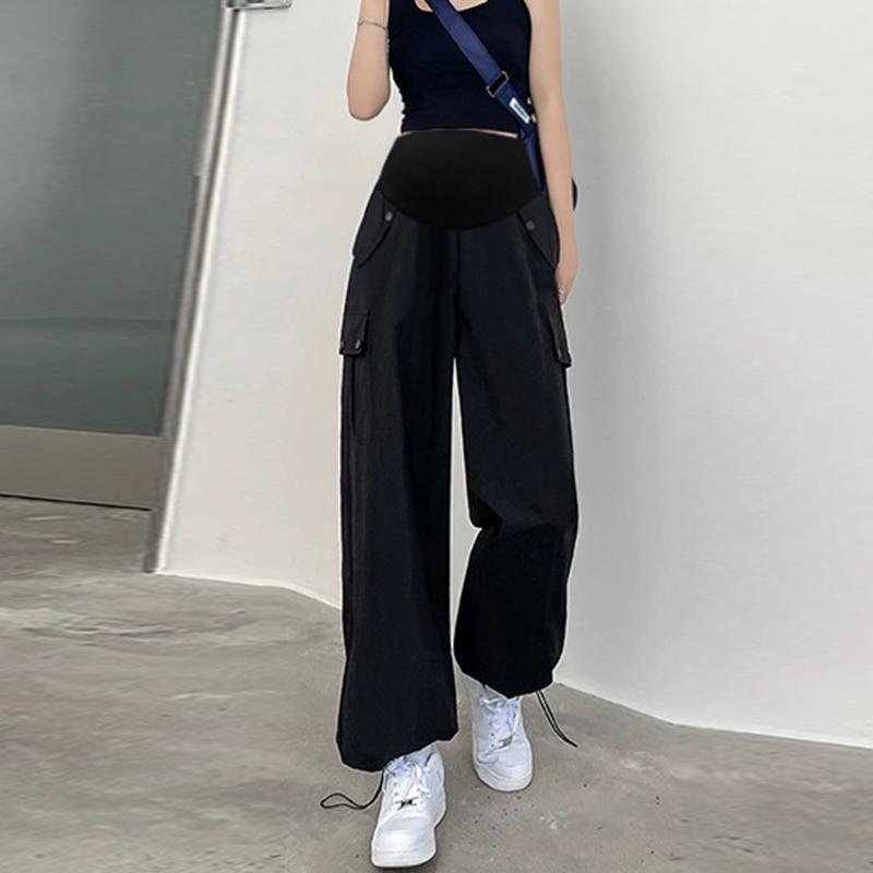 マタニティパンツ 夏 薄手 妊娠初期 夏 大きめサイズ ワークウェア ゆったり ワイドパンツ ボトムス ス..