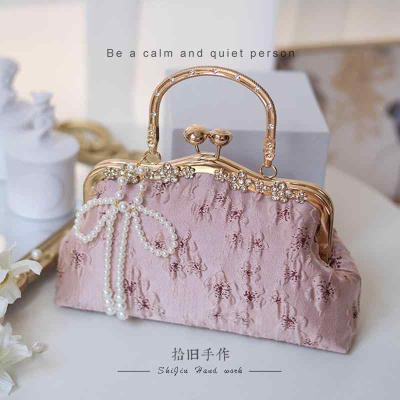Other - ハンドバッグ レディース 冬 レトロ リボン ガール バッグ 桜 ハンドバッグ チャイナ クロス ボディ ゴールド 鞄
