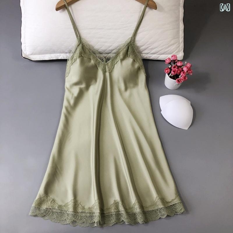 レディース ベビードール ランジェリー パジャマ ネグリジェ キャミソール ナイトウェア 魅惑的 サスペンダー ナイトガウン サマー レース 美しい 胸パッド 魅力的 ホーム 服