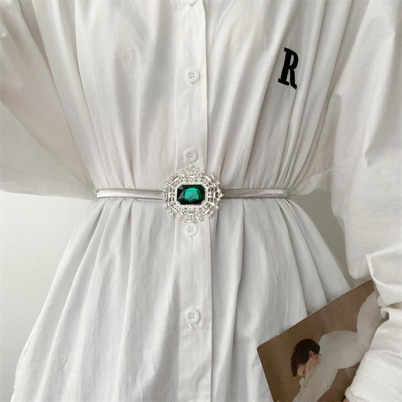 スカート 夏 ベルト フレンチ ラインストーン 象嵌 メタル 女性用 ファッション ベルト 女性用 チェーン