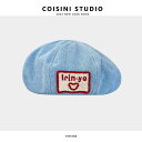 親子ペア デニムベレー帽 パッチワークデニム ベレー 帽 レディース 夏 韓国 キュート ペインター ハット 夏季 大きめベレー帽