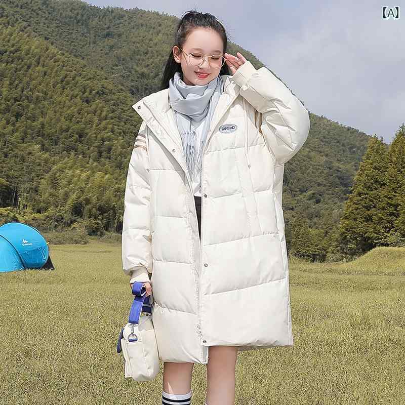 Down Coat - 女の子 ダウンジャケット ショートコート フード 秋冬 厚手 カジュアル レジャー アウトドア 休日 リゾート 中学 高校 学生 JK ガール レディース