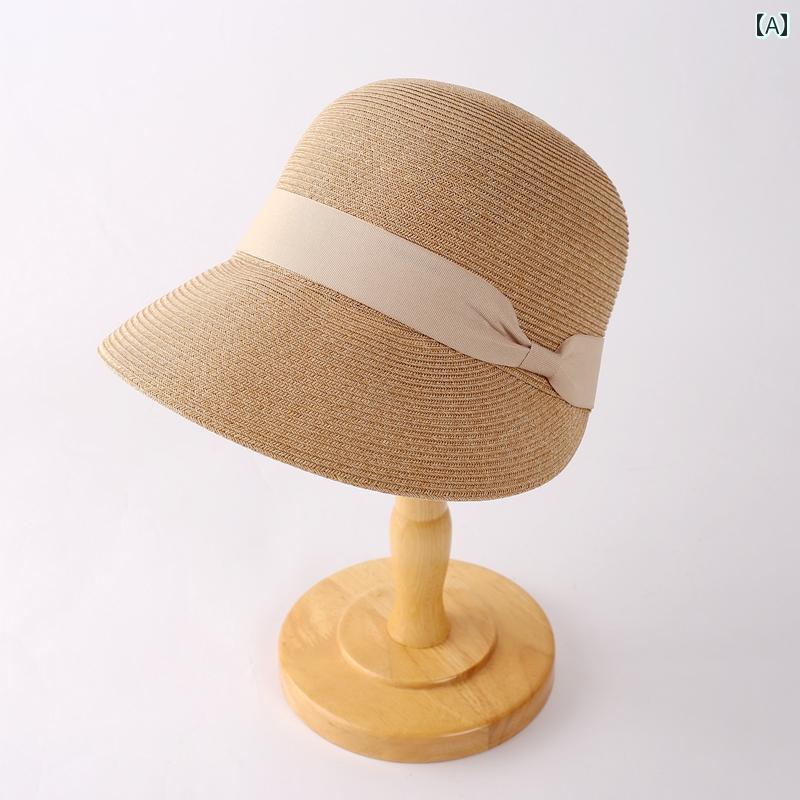 レディース 夏 カジュアル 帽子 日除け アウトドア レジャー 韓国 わら アヒル 女性 サマー 日焼け防止 多目的 乗馬 サンハット