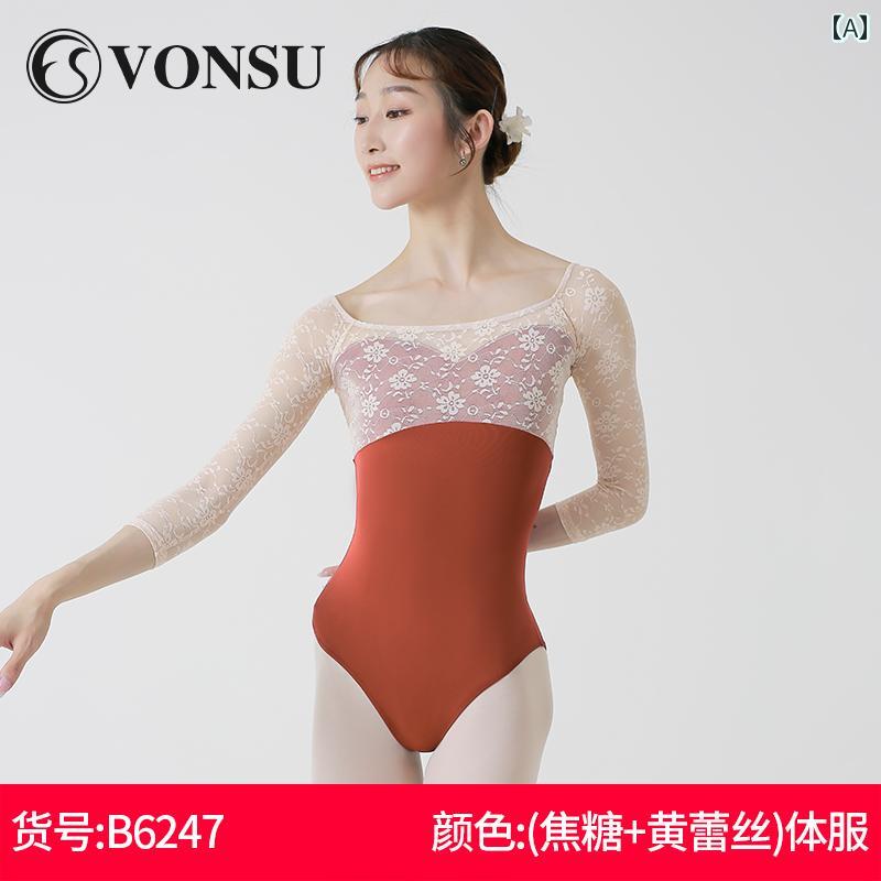 バレエ レオタード スポーツ ボディスーツ 体操服 ウェア レオタード 衣装 練習 ダ...