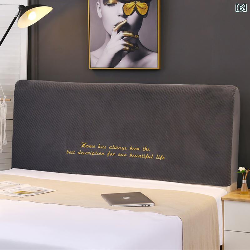 ベッド サイドカバー ヘッドボードカバー オールインクルーシブ 豪華感 起毛 厚手 汚れ防止カバー シンプル モダン 木 ベッド ソフト生地 バッグ 保護 カバー