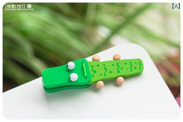 かわいい 動物 カスタネット 鳴子 わに 木 知育 小さめ おもちゃ 子供 打楽器 教育 教材 幼児 リズム感