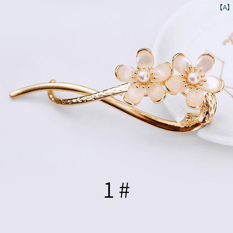 ラインストーン アクセサリー ヘア 髪留め 髪飾り プレート クリップ グラブ ハイエンド 合金 フラワー ツイスト カエル バックル 一文字