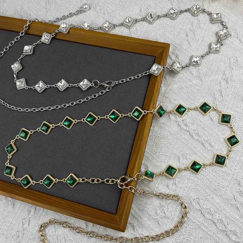 スカート レディース ベルト おしゃれ ハイエンド ラインストーン ウエスト チェーン チェーン ベルト ..