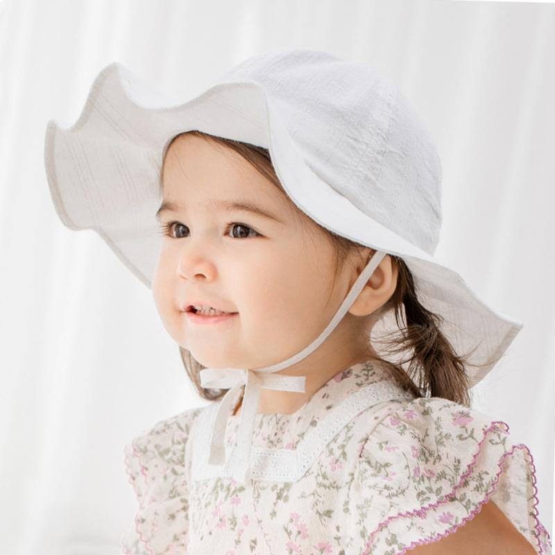 サンハット ベビー 帽子 キャップ ひさし帽 調節可能 日焼け対策 軽量 衣料品 頭 ヘッド 保護 かわいい..