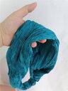 レディース ヘア バンド エスニック ターバン 帽子 ヘアアクセサリー 小物 装飾品 エレガント プリーツ ブルー カチューシャ ワイド