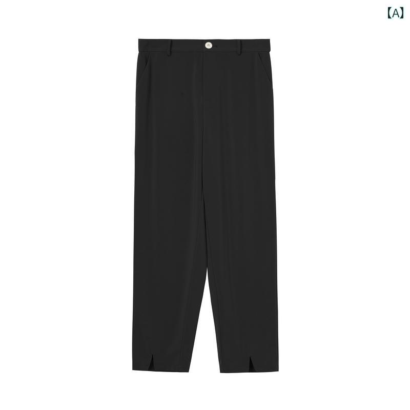Capri Pants - レディース 婦人服 ボトムス パンツ 韓国 春 スリット カジュアル シンプル おしゃれ 大きめサイズ ゆったり