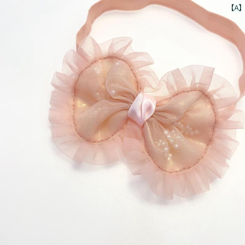 ヘッドバンド リボン ベビー かわいい 髪飾り プリンセス レース フルムーンパーテ...