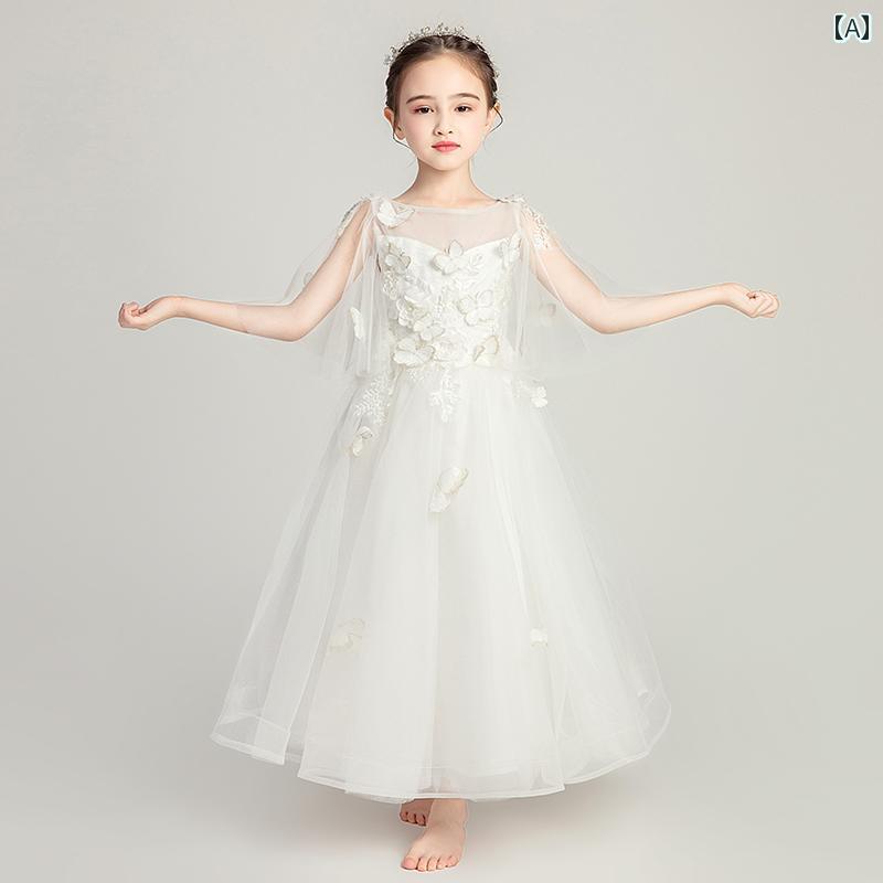 プリンセス 女の子 チュチュ キッズ イブニングドレス ロングドレス フラワーガール ウェディングドレ..