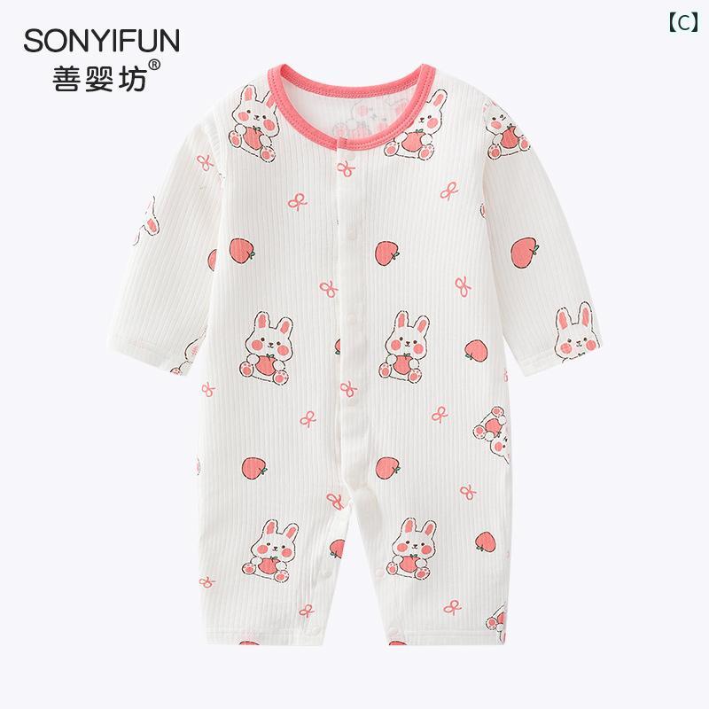 ロンパース ジャンプ スーツ ベビー服 赤ちゃん オールインワン サマー 骨ナシ 竹 繊維 薄手 快適 スーツ 女の子 用 満月 パジャマ キュート ても キュート 3