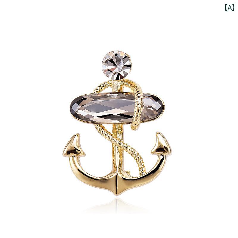 ブローチ レディース おしゃれ かわいい アンカー 小さい 露出 防止 襟 カラー ピン 衣類 固定 ピン かわいい スーツ コサージュ アクセサリー(4)