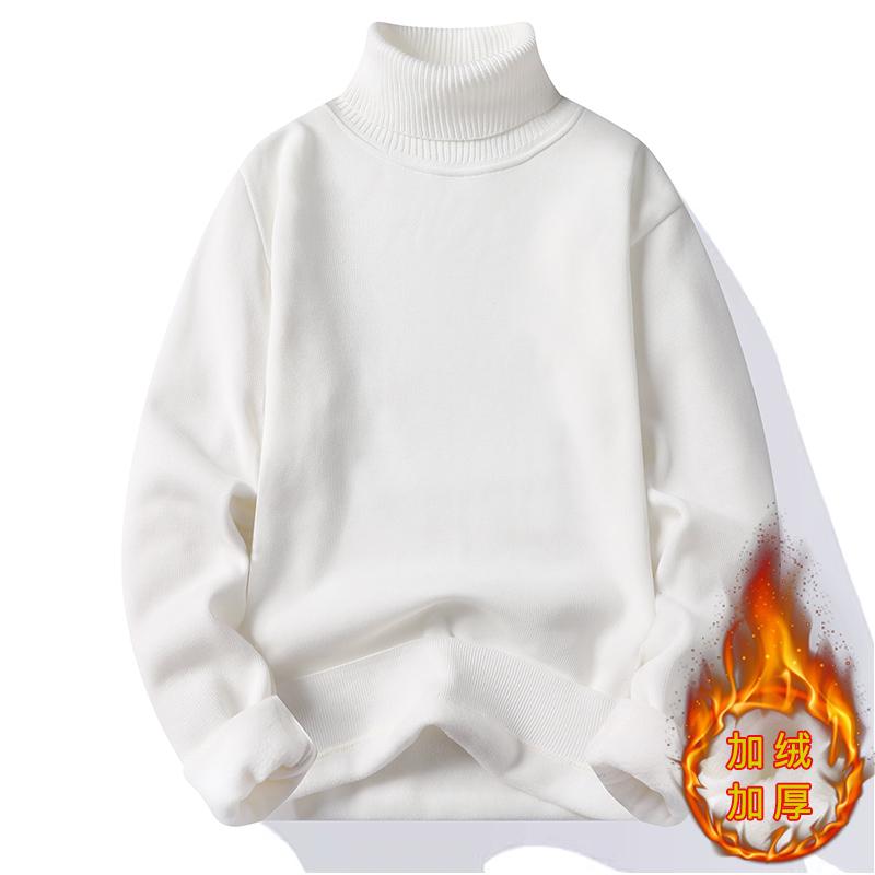 秋冬 メンズ ハイネック ニット セーター 起毛 厚手 韓国 無地 暖かい セーター 大きめサイズ