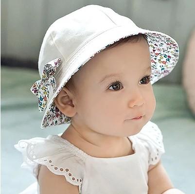 ベビー 帽子 かわいい サンハット キャップ 花柄 リボン 日除け 頭 ヘッド 保護 幼児 赤ちゃん 装飾 春夏 屋外 外出 レジャー 幼児 子供