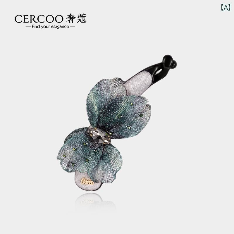 ヘアアクセサリー バタフライ 繊維 レディース クリップ エレガント 髪飾り パーティー レトロ 大人式 ..