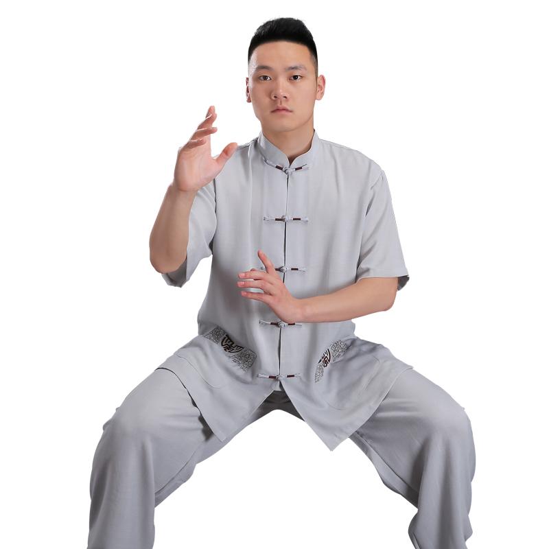 太極拳ウェア カンフーウェア スポーツウェア トレーニングウェア 綿麻 中国 太極拳 練習 競技 パフォーマンス エレガント メンズ レディース