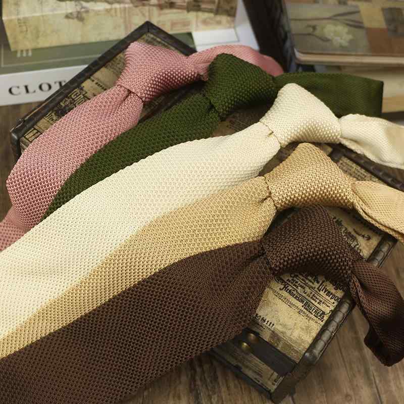 レディース カジュアル ニット ウール ネクタイ ブリ ティッシュ カレッジ 7センチメートル ソリッドカ..