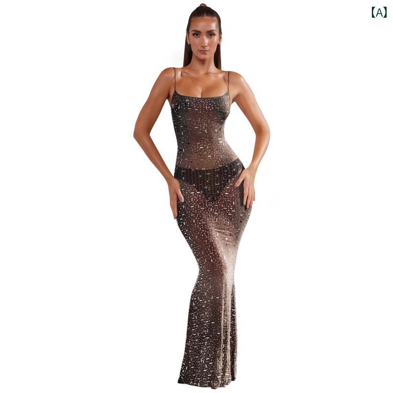 レディース イブニングドレス マキシ丈 セクシー エレガント かわいい おしゃれ きれいめ 韓国 デート セレモニー 式典 祝賀 イベント パーティー 撮影 ダンス ステージ 衣装 キャバ 細見え アップ アイテム