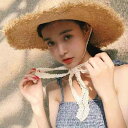 夏 旅行 ラフィア つば広 さわやか 韓国 日焼け防止 UV サンバイザー 帽子 レディース ラフィア オールシーズン 麦わら帽子 つば広