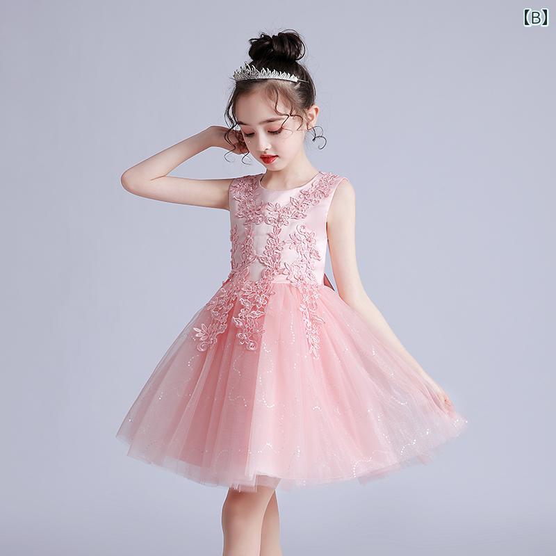 女の子 プリンセス ドレス フラワーガール 子供 ワンピース ふわふわ スカート ワンピース 幼稚園 ダンス パフォーマンス パーティー 衣装 かわいい