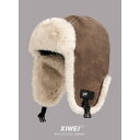 秋 冬 パイロット帽 防寒 PU レザー パイロット 帽子 女性用 サイクリング 耳保護 裏起毛 厚手 男性用 東北 暖かい スキー 帽子