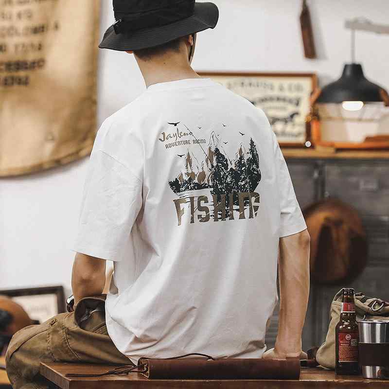 Short Sleeves - 半袖 Tシャツ メンズ メンズ トップス 夏 アメリカン 日焼け防止 紫外線対策 フィッシング釣り マウンテン 森林湖風景 自然イラスト アウトドア 速乾 ひんやり 涼しい 快適 通気性 薄手 レジャー カジュアル