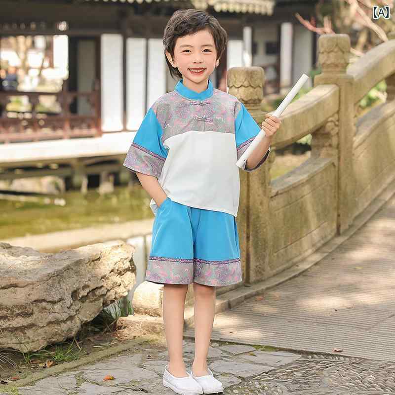 子供服 夏服 かわいい 兄妹 姉弟 キッズ リンクコーデ 写真撮影 衣装 男の子 漢服 ...