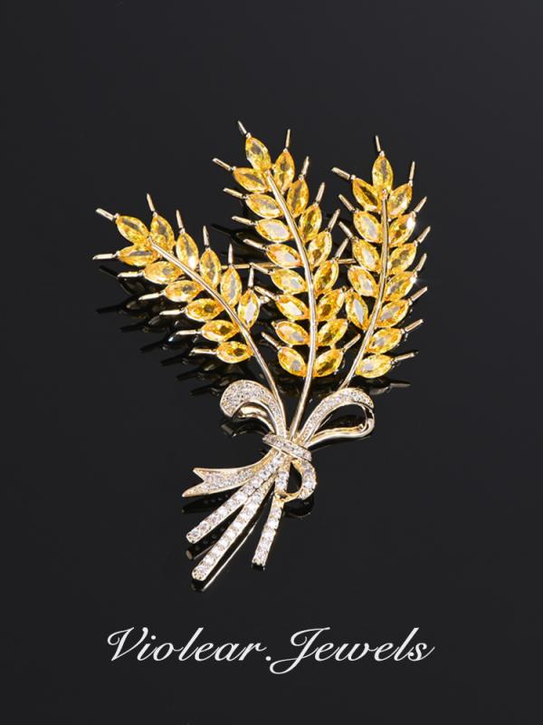 アクセサリー レディース ブローチ 卒業式 入学式 おしゃれ 収穫 祝福 喜び ゴールデン イエロー ビッ..