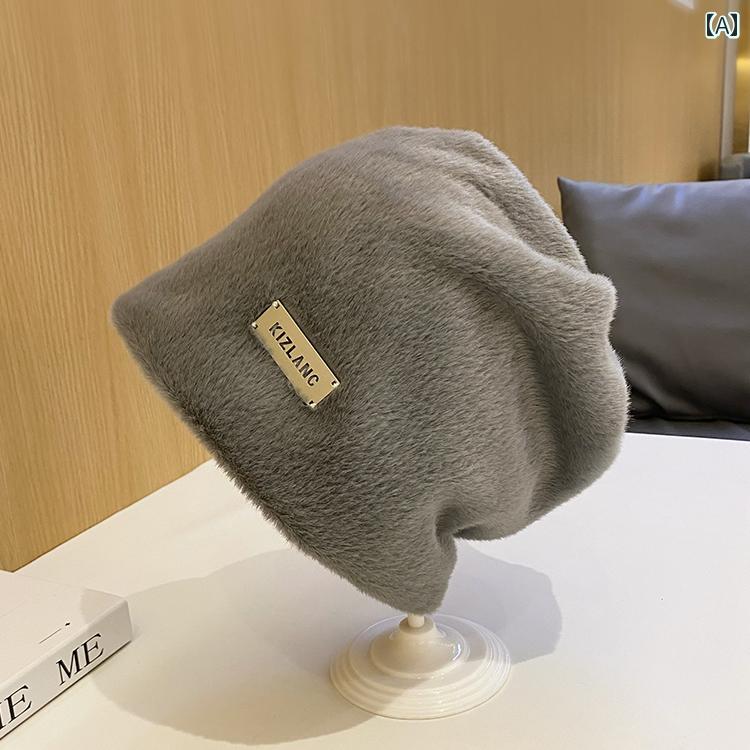 帽子 秋冬 レディース ファッション 韓国 パイル ハット レディース 暖かい キャップ 防寒 ティーンエ..