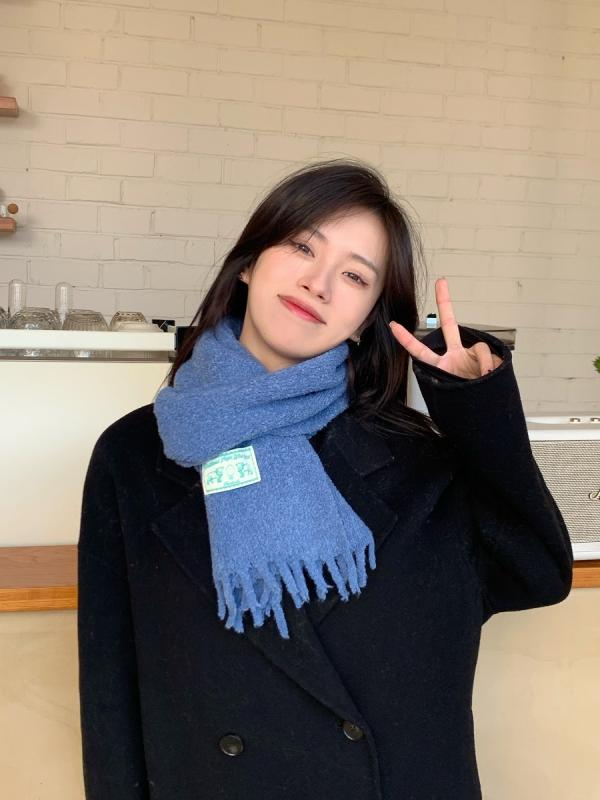レディース 冬 ニット ウール マフラー 東大門 韓国 小さい スカーフ 学生 暖かい キャンディカラー ス..
