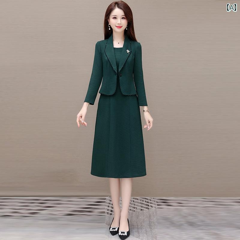 レディース ファッション ワンピース ウェディング パーティー 衣装 春秋冬 普段着 ドレス レディース 高貴 フェイク セットアップ